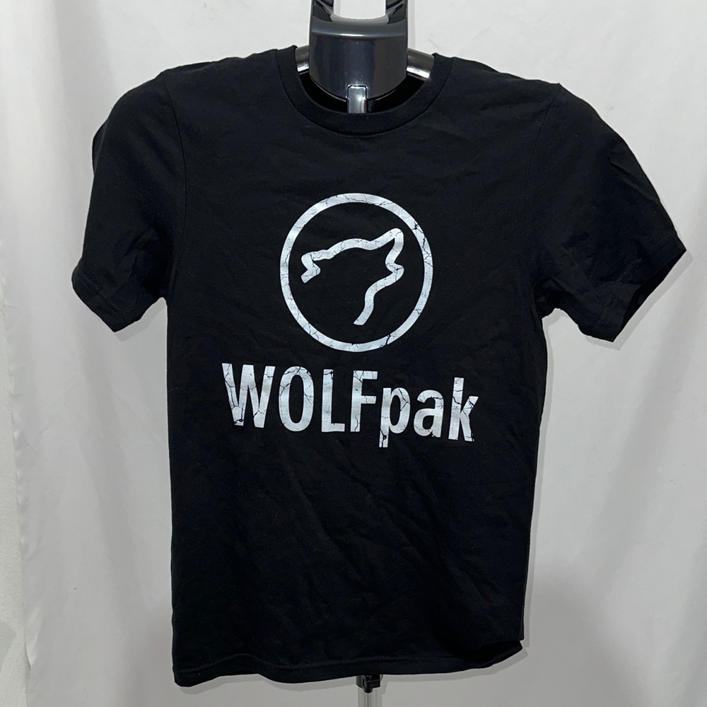 WOLF Black Short-Sleeve Tee with White WOLFpak Logo